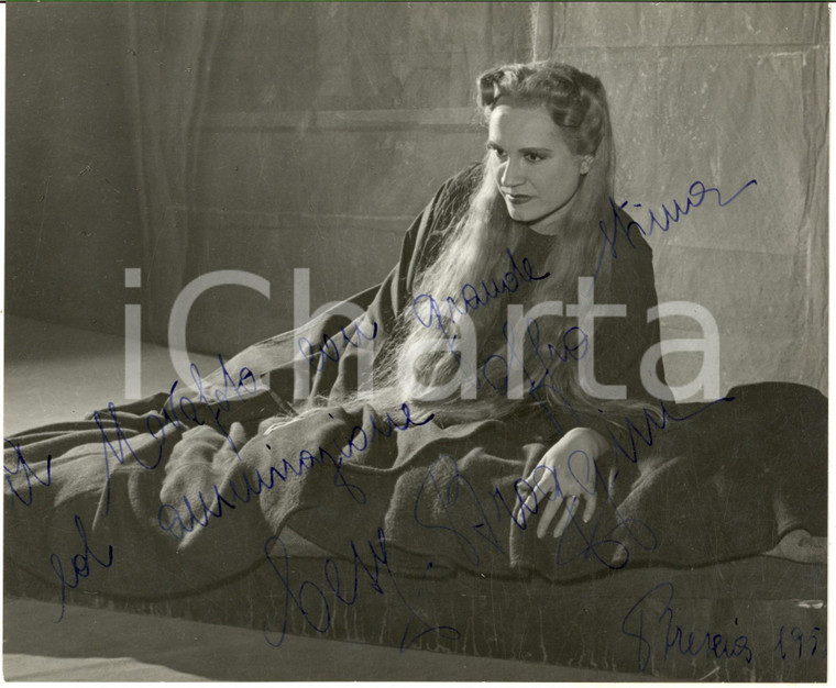 1952 BRESCIA LIRICA - Soprano Cesy BROGGINI in scena *Foto con autografo 22x18