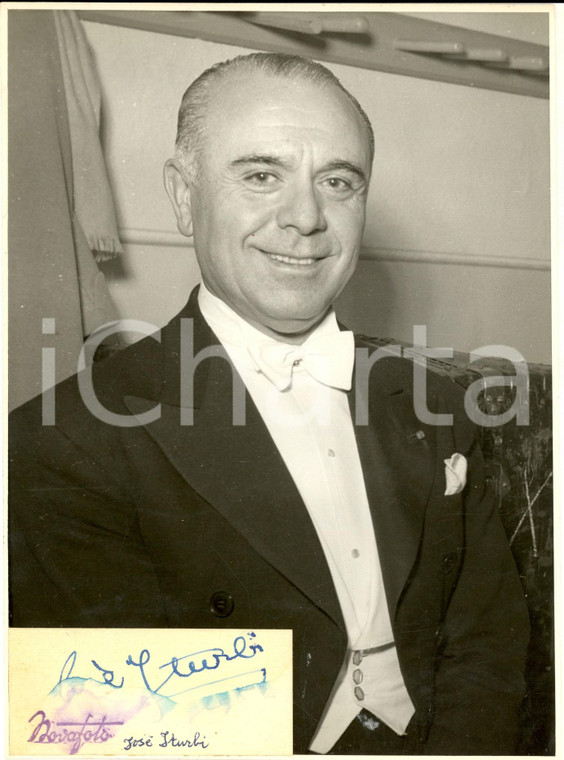 1955 ca LIRICA Ritratto direttore d'orchestra José ITURBI *Foto con autografo