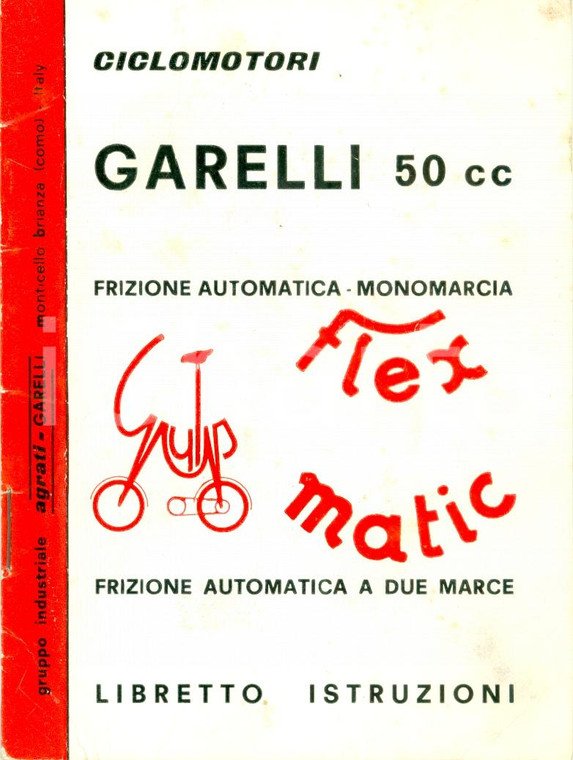 1970 GARELLI Istruzioni ciclomotore 50 cc FLEXMATIC *Libretto