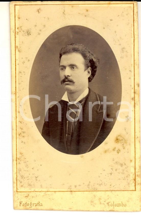 1880 ca NOVARA Ritratto di gentiluomo con cravatta a righe *Foto A. COLOMBO CDV