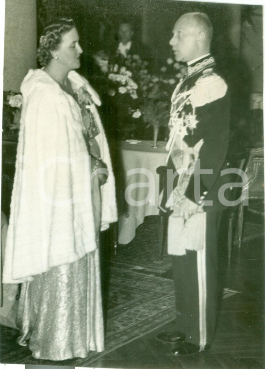 1937 MILANO Moglie di Milan STOJADINOVIC con il Duca di BERGAMO *Fotografia