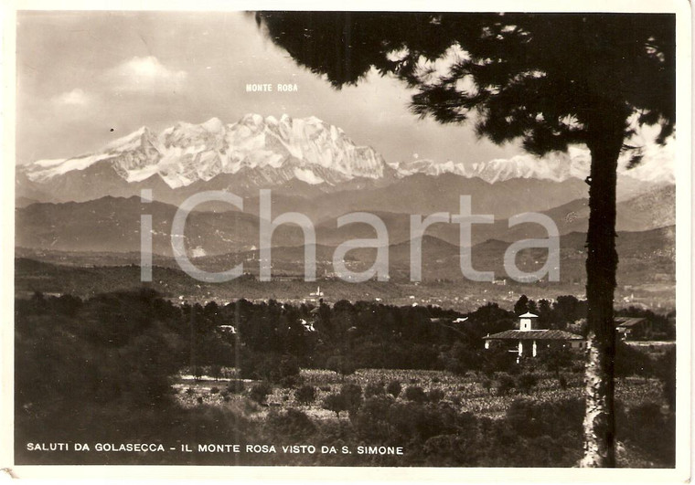 1959 GOLASECCA (VA) Monte Rosa visto da SAN SIMONE *Cartolina FG VG