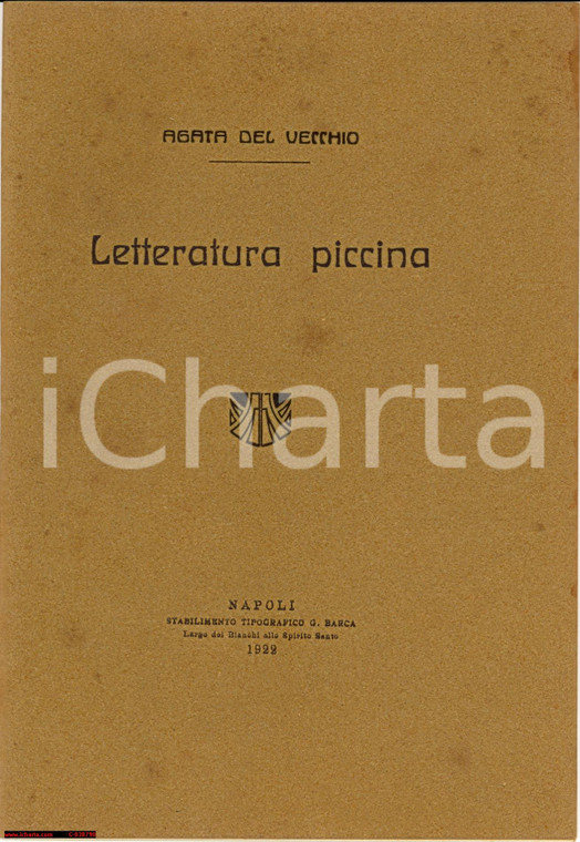 1922 Del Vecchio, letteratura Piccina (infanzia)