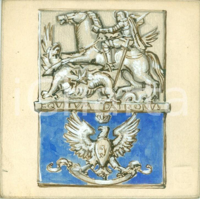 1935 ORDINE COSTANTINIANO DI SAN GIORGIO *Bozzetto disegnato A MANO per medaglia