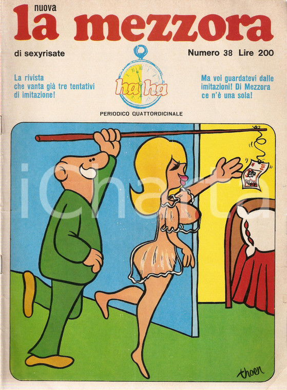1971 MEZZORA DI SEXYRISATE n.38 Vignette e barzellette erotiche *Rivista
