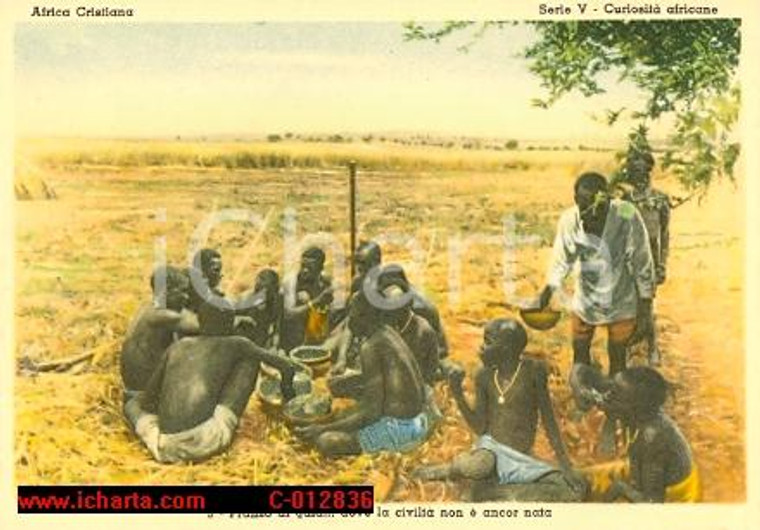 1940 ca ISTITUTO MISSIONI AFRICANE Pranzo di gala... civiltà non arrivata