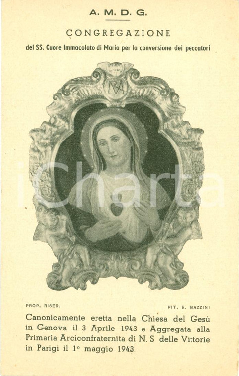 1947 GENOVA Giovanna LO MAGNO Congregazione Sacro Cuore MARIA *Tessera