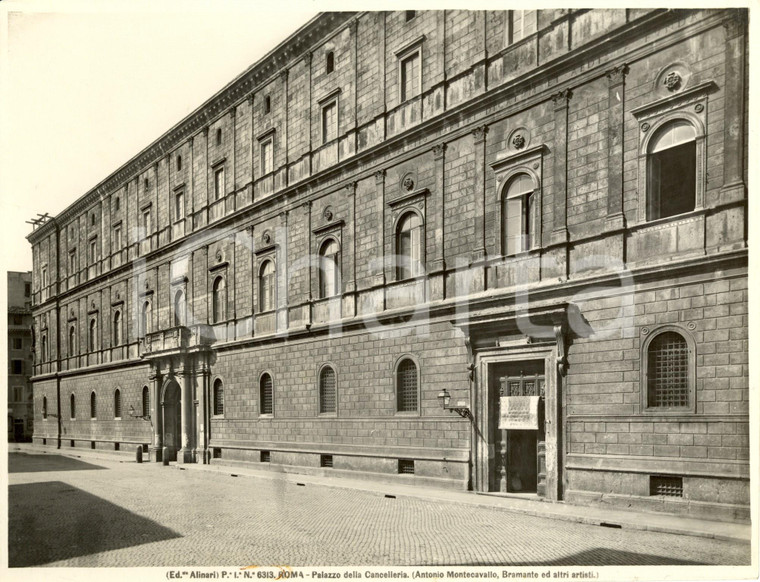 1934 ROMA Veduta facciata del Palazzo della CANCELLERIA *Fotografia ALINARI