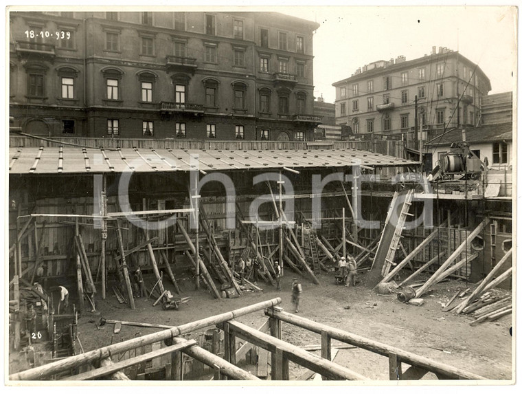 1939 MILANO Costruzione Palazzo della Stampa in Piazza CAVOUR Fotografia