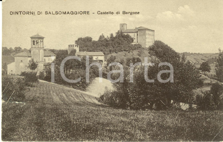 1908 SALSOMAGGIORE TERME (PR) Veduta del castello di BARGONE *Cartolina FP VG
