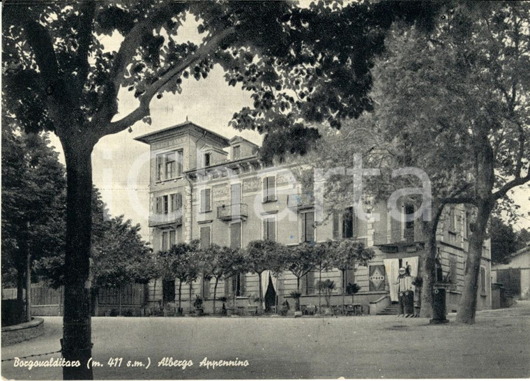 1957 BORGO VAL DI TARO (PR) Facciata Albergo APPENNINO *Cartolina postale FG VG