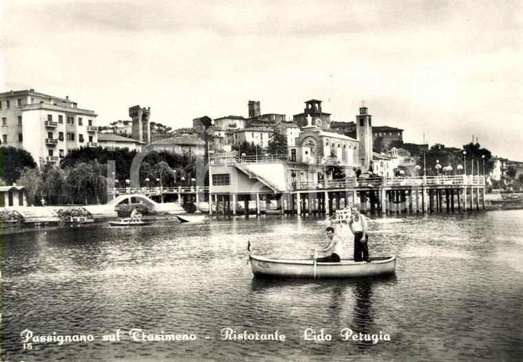 1950 ca PASSIGNANO SUL TRASIMENO Ristorante LIDO PERUGIA *ANIMATA con barche NV
