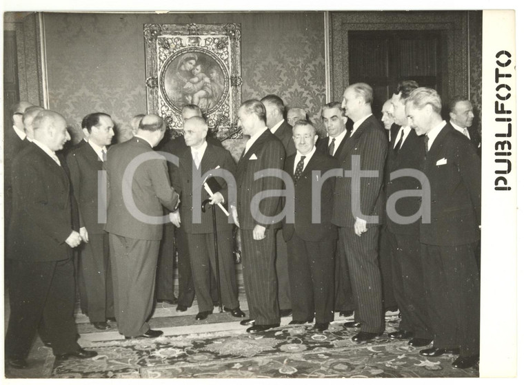 1954 ROMA Giulio EINAUDI riceve rappresentanti FRIULI-VENEZIA GIULIA *Foto 18x13