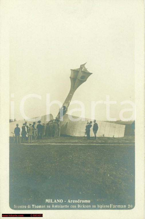 1910 MILANO Concorso aereo Incidente THOMAS e DICKSON