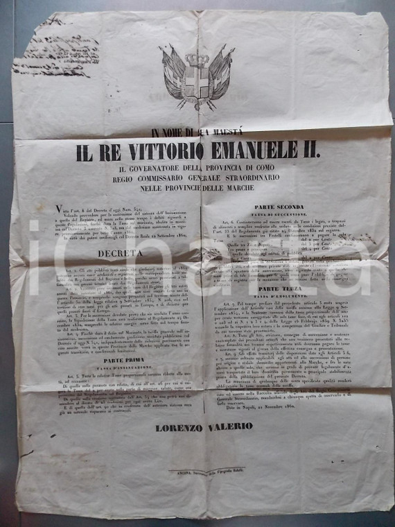 1860 NAPOLI Sostituzione dell'Insinuazione con sistema del Registro *Manifesto