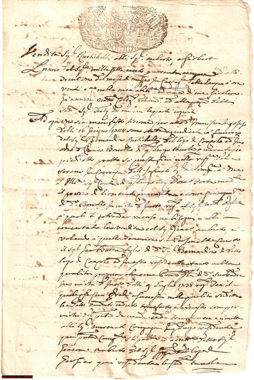 1745 COAZZOLO (AT) Bernardino RUSTICHELLI vende terra