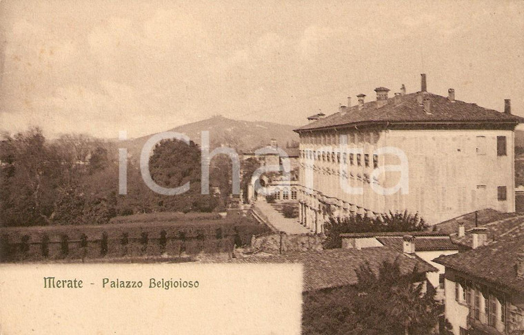 1925 ca MERATE (LC) Palazzo BELGIOIOSO e panorama *Cartolina FP NV