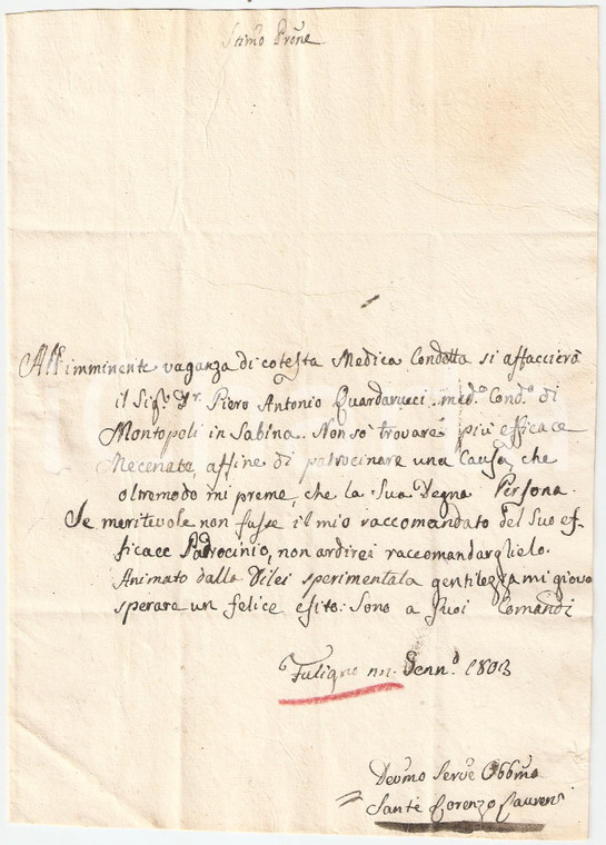 1803 FOLIGNO PG Piero Antonio QUARDARUCCI raccomandato