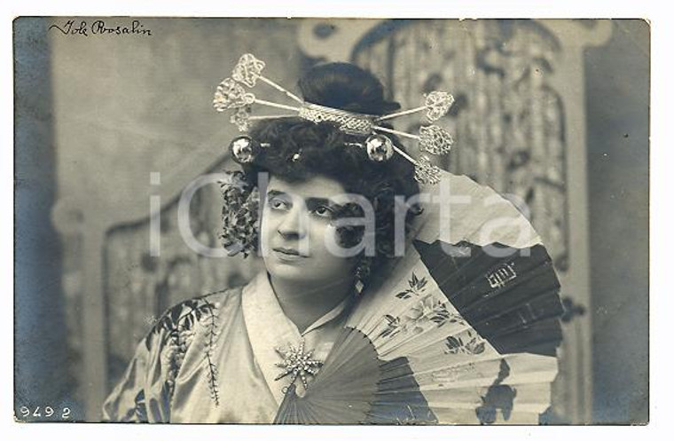 1905 ca MUSICA Jole ROSALIN in costume da geisha - Ritratto *Cartolina FP NV