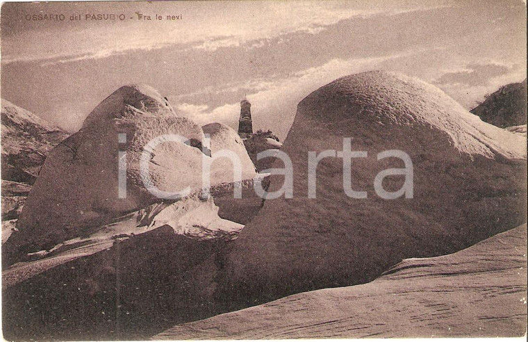 1940 ca OSSARIO DEL PASUBIO immerso nella neve *Cartolina FP NV