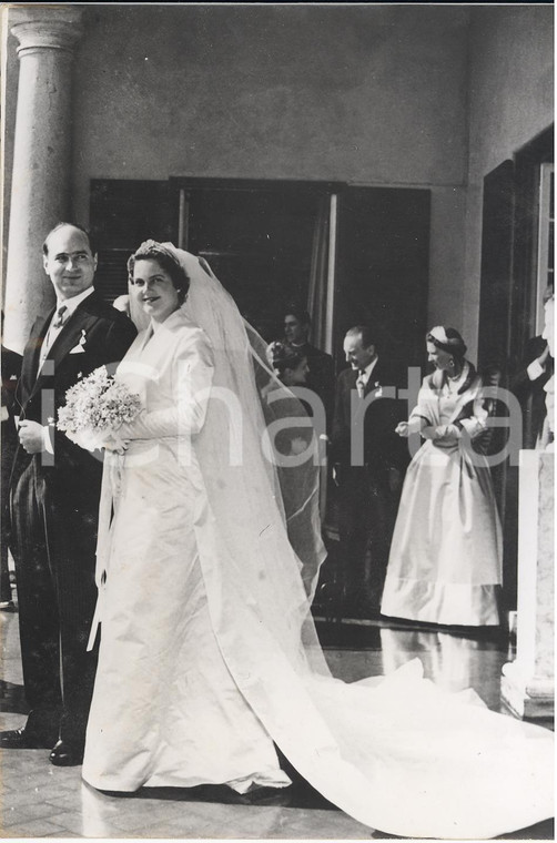 1955 CASCAIS Matrimonio di Maria Pia di Savoia e Alessandro di Jugoslavia *Foto