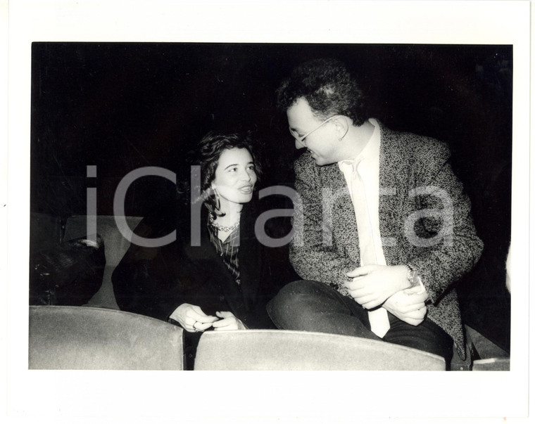 1987 SANREMO Enrico RUGGERI discute con Laura FERRATO *Foto 25x20 cm