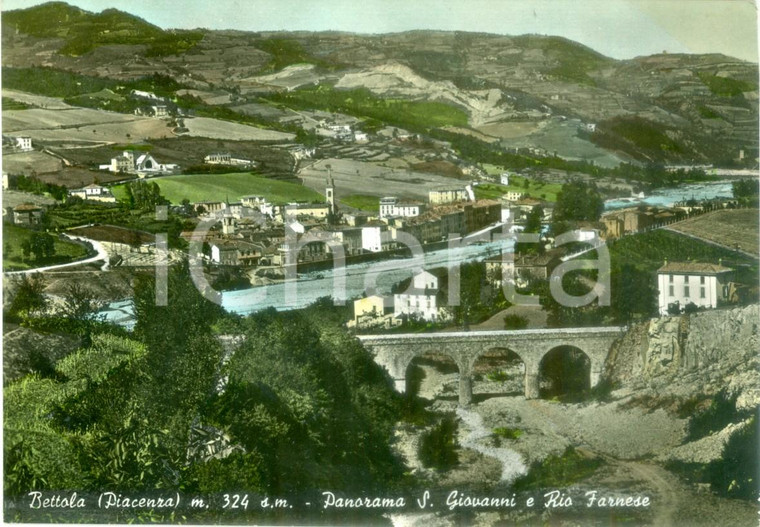 1959 BETTOLA (PC) Panorama di SAN GIOVANNI e Rio FARNESE *Cartolina FG VG