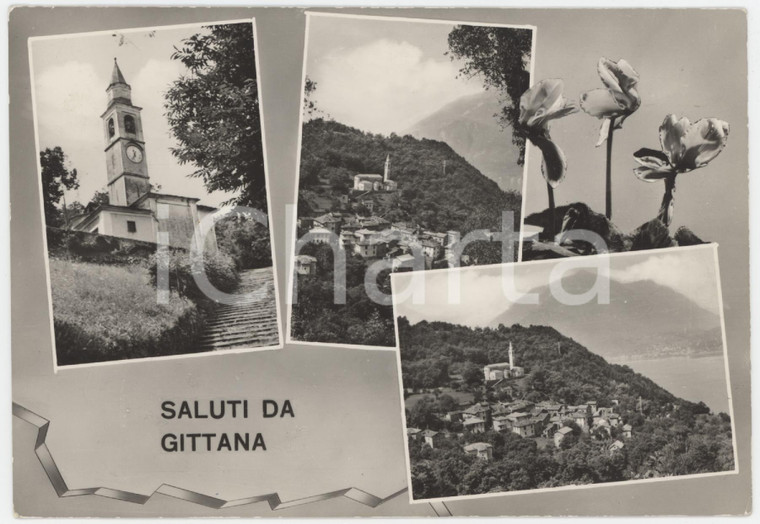 1962 GITTANA (LC) Panorama con il Lago di Como - Cartolina FG VG