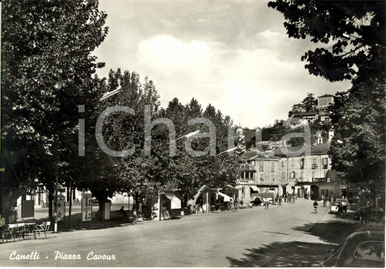1960 ca CANELLI (AT) Piazza CAVOUR - RICCADONNA *Cartolina ANIMATA FG NV