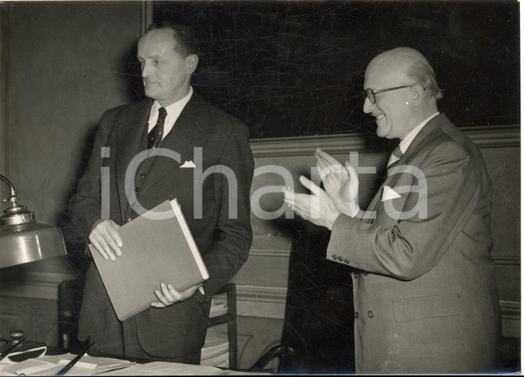 1955 TORINO Ambasciatore Manlio BROSIO in visita dal sindaco Amedeo PEYRON Foto