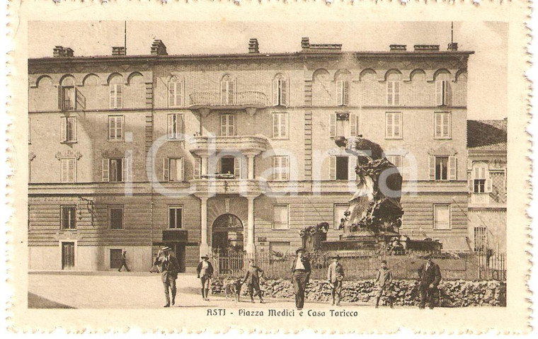 1916 ASTI Piazza MEDICI e Casa TARICCO *Cartolina ANIMATA FP VG