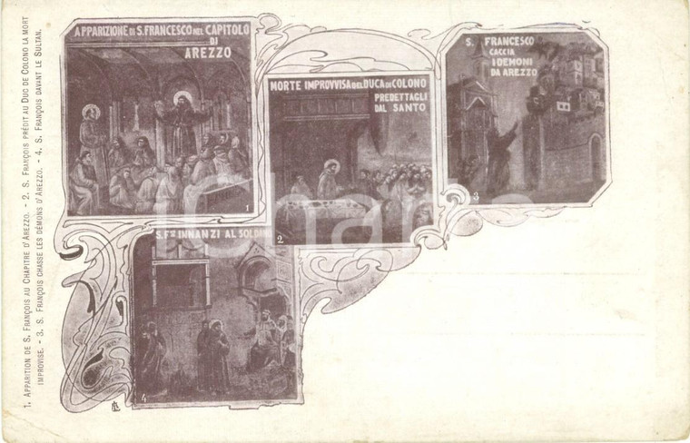 1900 ca ASSISI (PG) Storie di SAN FRANCESCO nella Basilica Superiore *Cartolina