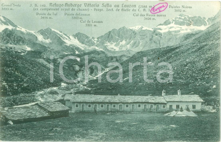 1935 ca COGNE (AO) Rifugio Vittorio SELLA al LAUSON *Cartolina FP NV