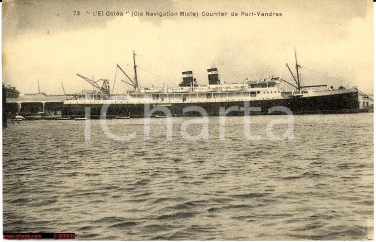 1929 paquebot El Golea, Navigation Mixte, Port-Vendres
