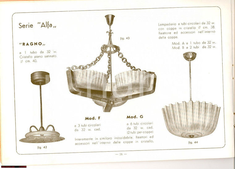1953 MILANO catalogo lampade fluorescenti BERNARDI & C.
