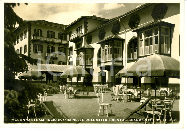 1940 MADONNA DI CAMPIGLIO (TN) Grand Hotel delle Alpi *Cartolina postale FG VG