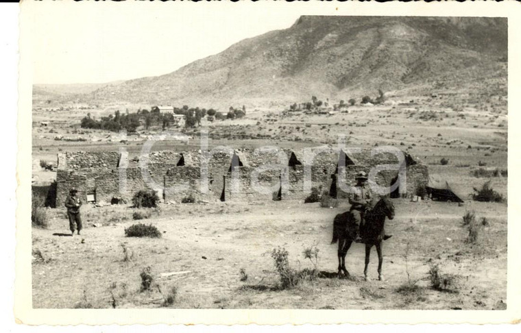 1940 AOI ETIOPIA (?) Militare italiano parte in perlustrazione *Foto cartolina
