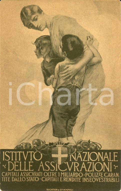 1930 ca ISTITUTO NAZIONALE ASSICURAZIONI Illustrata FP
