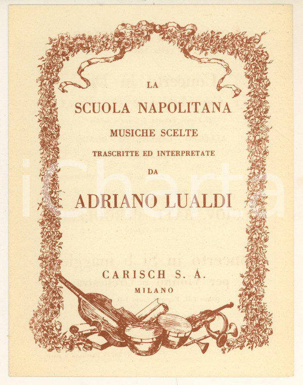 1952 MILANO Scuola napolitana - Musiche scelte da Adriano LUALDI *Pieghevole