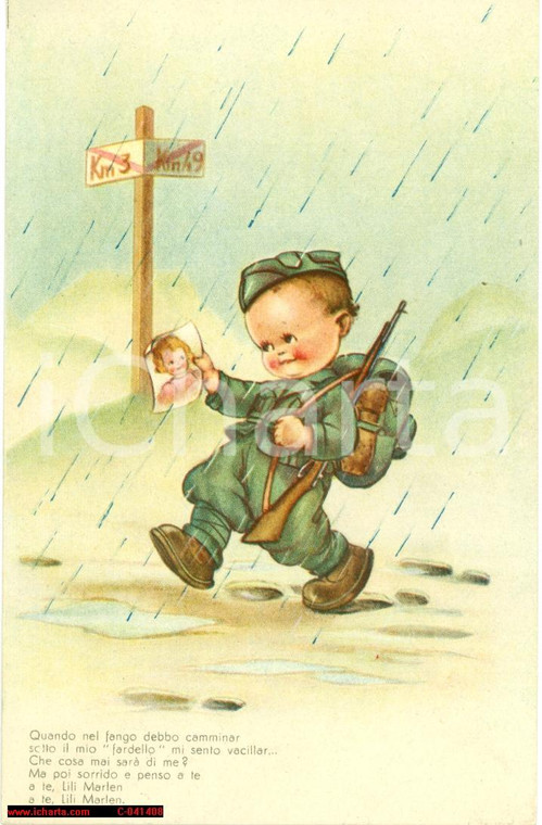 1942 WW2 Il soldatino che canta LILI MARLEN illustrata