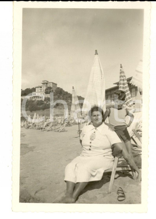 1940 ca CELLE LIGURE Ritratto di una madre con il figlio *Foto cartolina VINTAGE