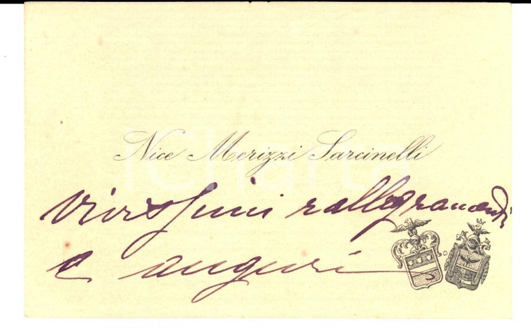 1920 ca SONDRIO Biglietto da visita Nice SARCINELLI MERIZZI *Autografo
