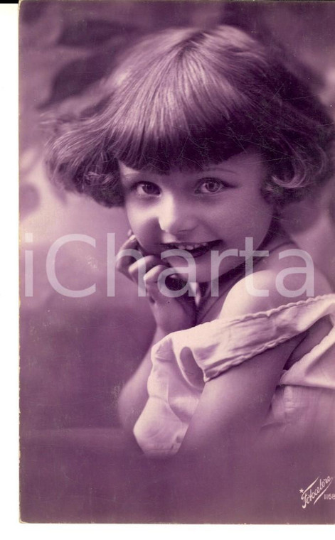 1920 ca COSTUMI Bambina con abito bianco *Cartolina VINTAGE FOTOCELERE FP