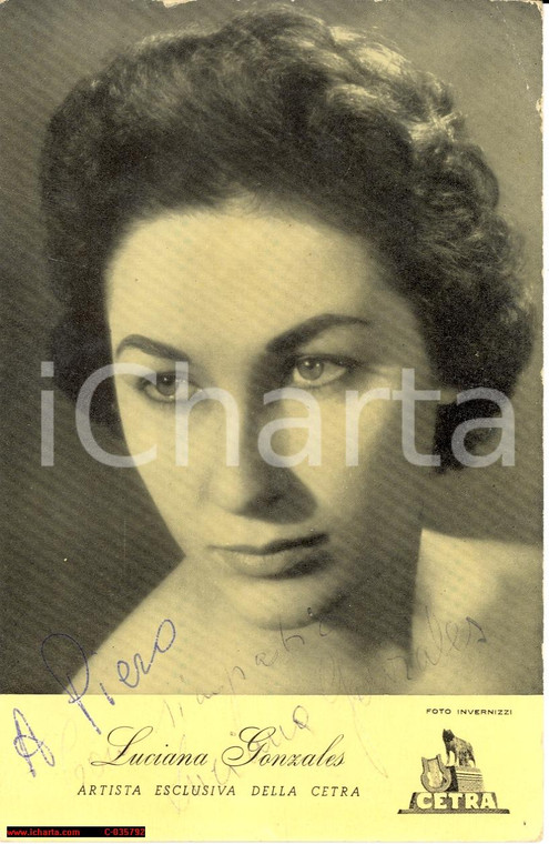 LUCIANA GONZALES anni '50 - Autografo su foto