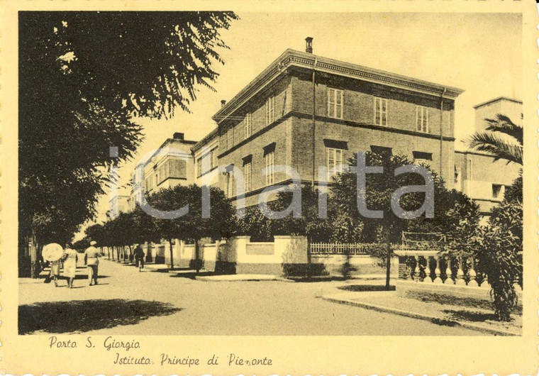 1940 ca PORTO SAN GIORGIO (FM) Istituto PRINCIPE DI PIEMONTE *Animata FG NV