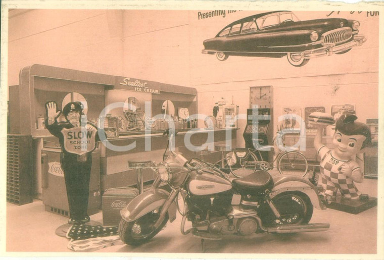 1945 PARMA Harley-Davidson a Cadillac Ranch Cartolina pubblicitaria DANNEGGOATA
