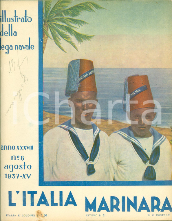 1937 ITALIA MARINARA Motore da pesca italiano ANSALDO *Rivista