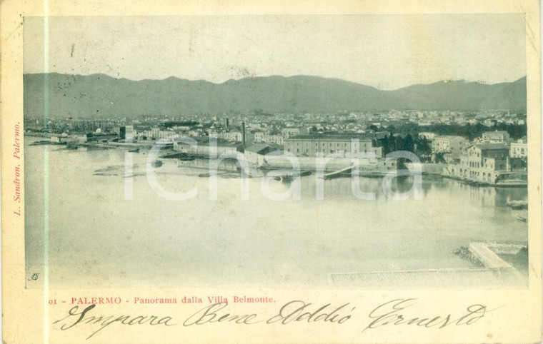 1900 ca PALERMO Panorama dalla Villa BELMONTE *Cartolina FP VG