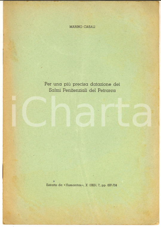 1955 Marino CASALI Una più precisa datazione dei salmi penitenziali del Petrarca