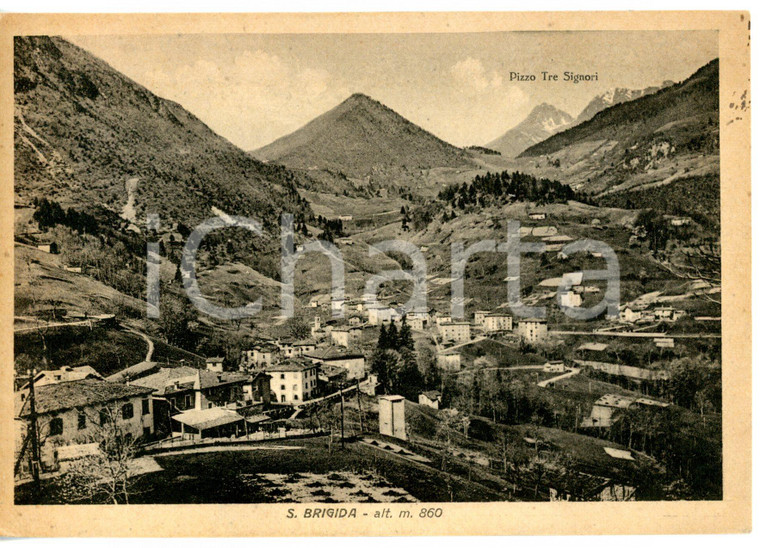 1948 SANTA BRIGIDA (BG) Veduta del Pizzo TRE SIGNORI *Cartolina VINTAGE - FG VG